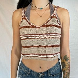 American Eagle crocheted crop tank